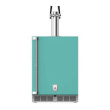 Hestan - 24'' Double Faucet Beer Dispenser, Solid Door, and Lock, Right Hinged - Bora Bora Turquoise