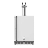 Hestan - 24'' Double Faucet Beer Dispenser, Solid Door, and Lock, Right Hinged - Froth White