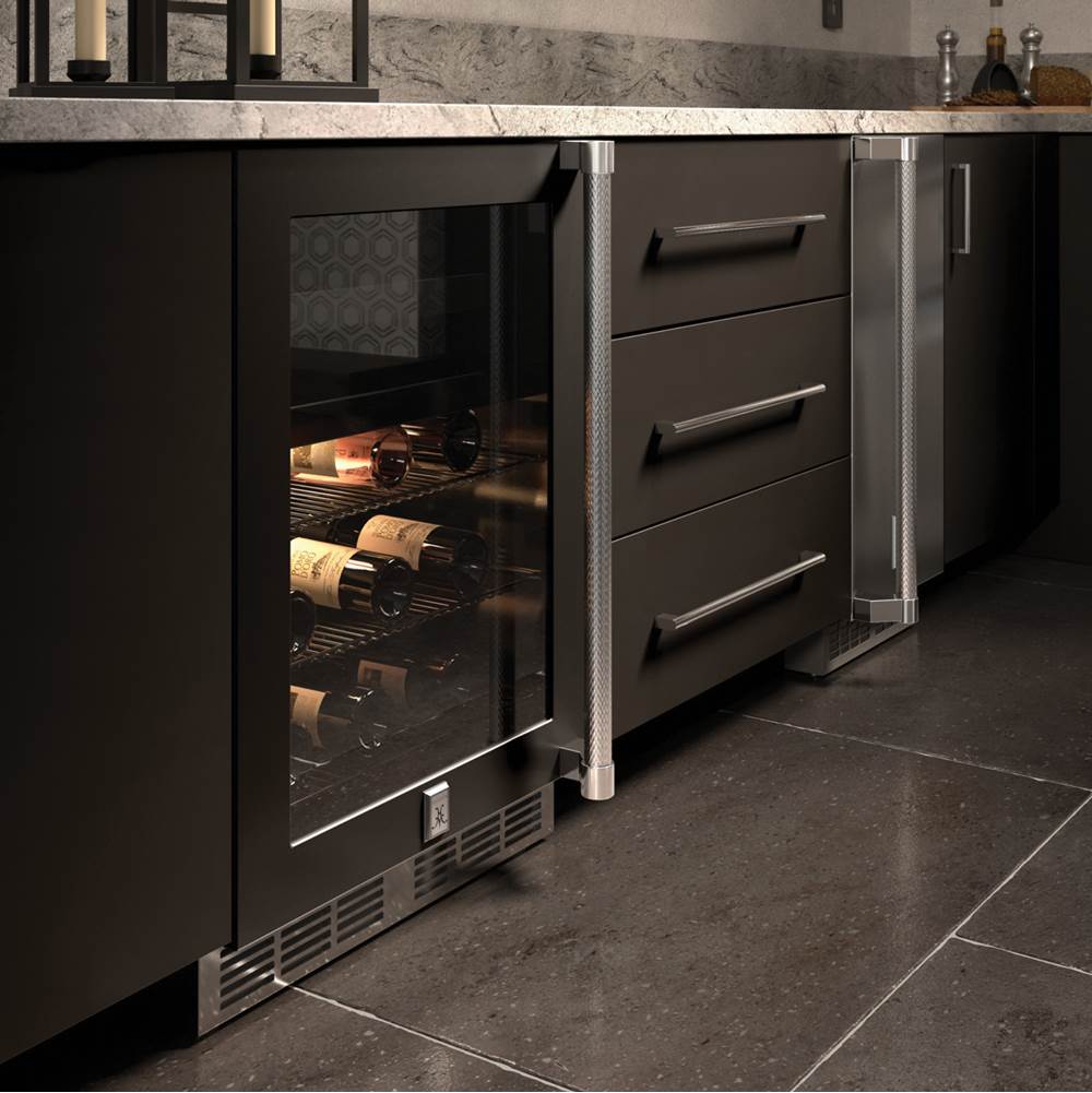 24'' Refrigerator, Glass Door, with Lock, Right Hinged