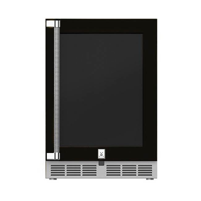 Hestan - 24'' Refrigerator, Glass Door, with Lock, Right Hinged - Stealth Black