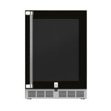 Hestan - 24'' Dual Zone Refrigerator with Wine, Glass Door and Lock, Right Hinged - Stealth Black