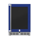 Hestan - 24'' Dual Zone Refrigerator with Wine, Glass Door and Lock, Right Hinged - Prince Blue