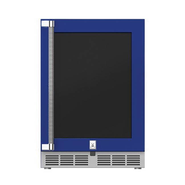 Hestan - 24'' Refrigerator, Glass Door, with Lock, Right Hinged - Prince Blue