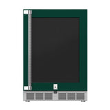Hestan - 24'' Dual Zone Refrigerator with Wine, Glass Door and Lock, Right Hinged - Grove Green