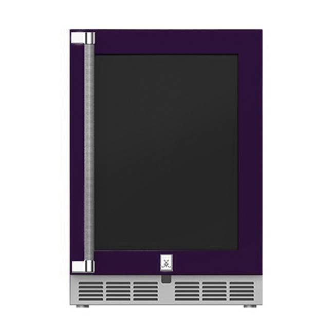 Hestan - 24'' Dual Zone Refrigerator with Wine, Glass Door and Lock, Right Hinged - Lush Purple