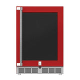 Hestan - 24'' Dual Zone Refrigerator with Wine, Glass Door and Lock, Right Hinged - Matador Red