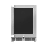 Hestan - 24'' Refrigerator, Glass Door, with Lock, Right Hinged - Stainless Steel