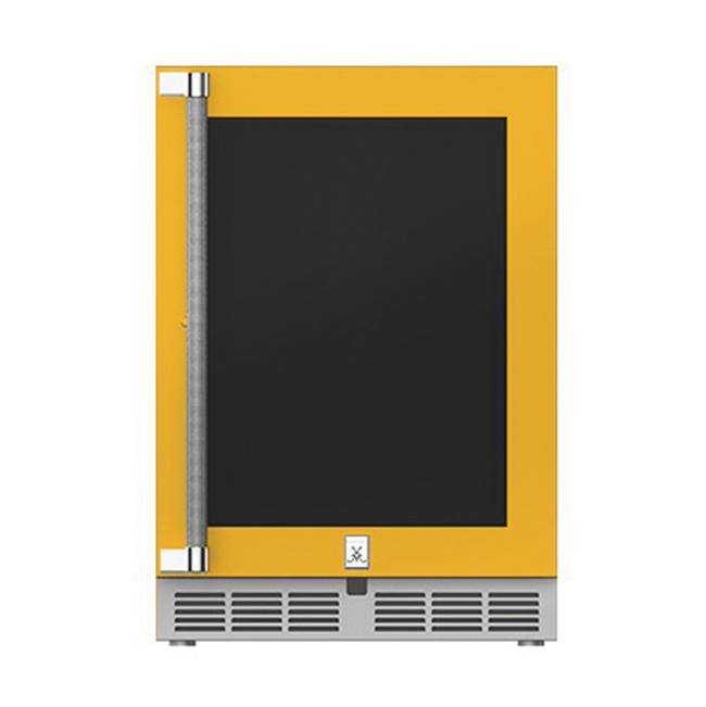 Hestan - 24'' Refrigerator, Glass Door, with Lock, Right Hinged - Sol Yellow