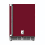 Hestan - 24'' Refrigerator, Solid Door, with Lock, Left Hinged - Tin Roof Burgundy