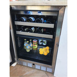24'' Dual Zone Refrigerator with Wine, Glass Door and Lock, Right Hinged