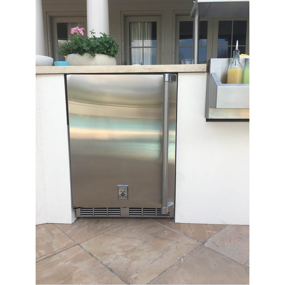 24'' Dual Zone Refrigerator with Wine, Solid Door and Lock, Right Hinged