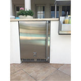 24'' Dual Zone Refrigerator with Wine, Solid Door and Lock, Right Hinged
