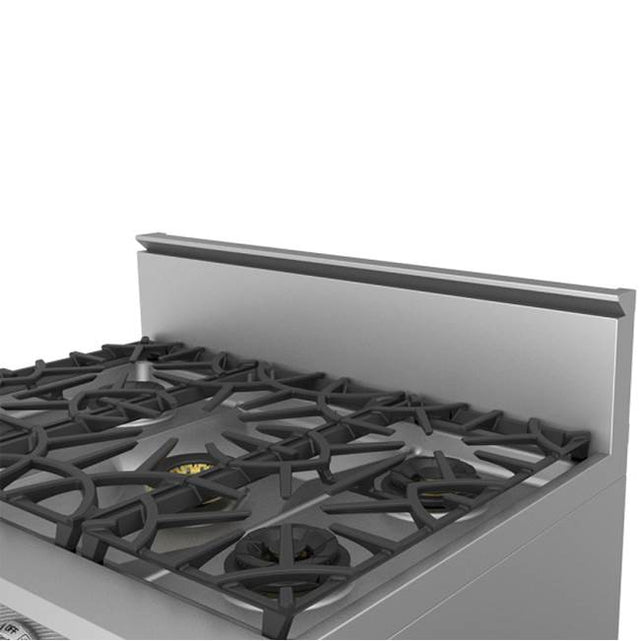 Hestan - Backguard for 48'' Rangetops, Low Back 10'' High - Steeletto Stainless Steel