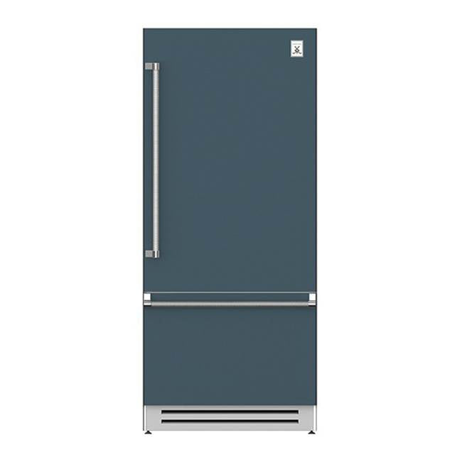 Hestan - Bottom Mount Refrigerator, Bottom Compressor, Left Hinged, 36'' - Pacific Fog Graphite Gray