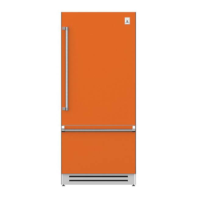 Hestan - Bottom Mount Refrigerator, Bottom Compressor, Left Hinged, 36'' - Citra Orange