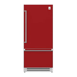 Hestan - Bottom Mount Refrigerator, Bottom Compressor, Left Hinged, 36'' - Matador Red