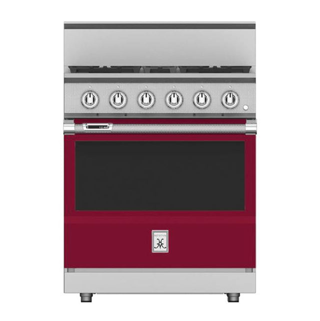Hestan - Range, 4 Burner, Dual Fuel, 30'' - Tin Roof Burgundy