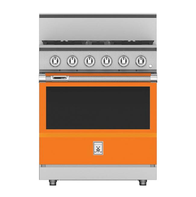 Hestan - Range, 4 Burner, Dual Fuel, 30'' - Citra Orange