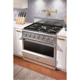 Range, 5 Burner, Dual Fuel, Smart, 36''