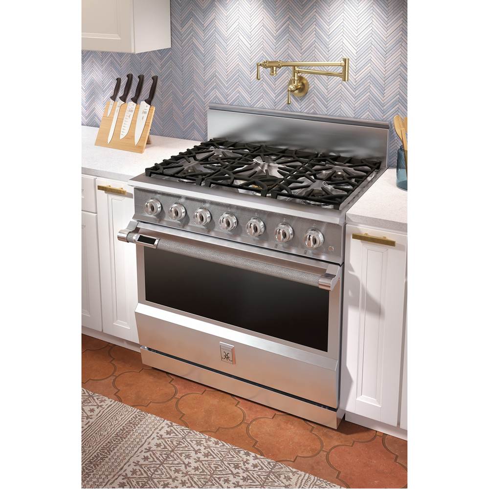 Range, 4 Burner with Griddle, Dual Fuel, 36''