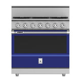 Hestan - Range, 4 Burner with Griddle, Dual Fuel, 36'' - Prince Blue