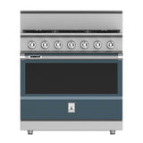 Hestan - Range, 5 Burner, Dual Fuel, 36'' - Pacific Fog Dark Gray