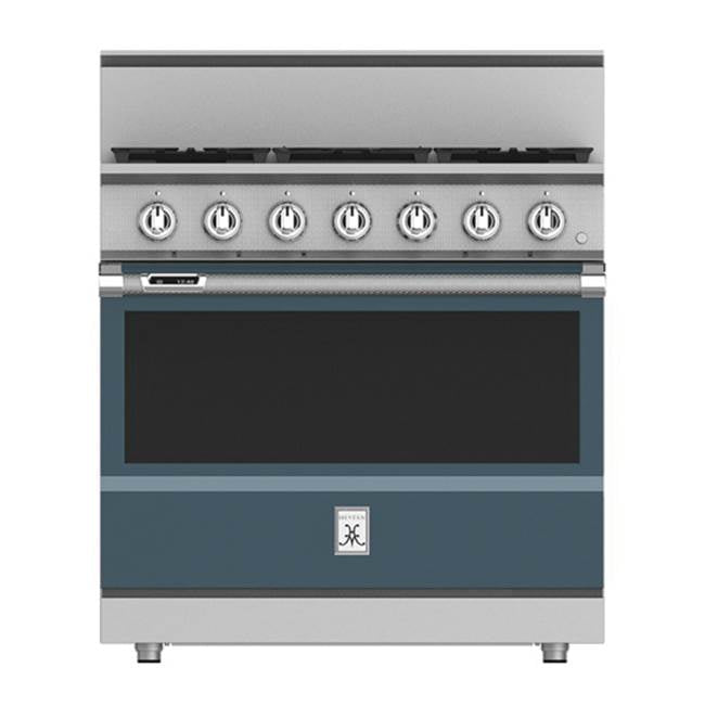 Hestan - Range, 4 Burner with Griddle, Dual Fuel, 36'' - Pacific Fog Dark Gray