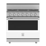 Hestan - Range, 5 Burner, Dual Fuel, 36'' - Froth White