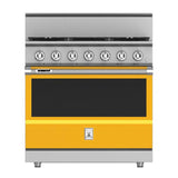 Hestan - Range, 4 Burner with Griddle, Dual Fuel, 36'' - Sol Yellow
