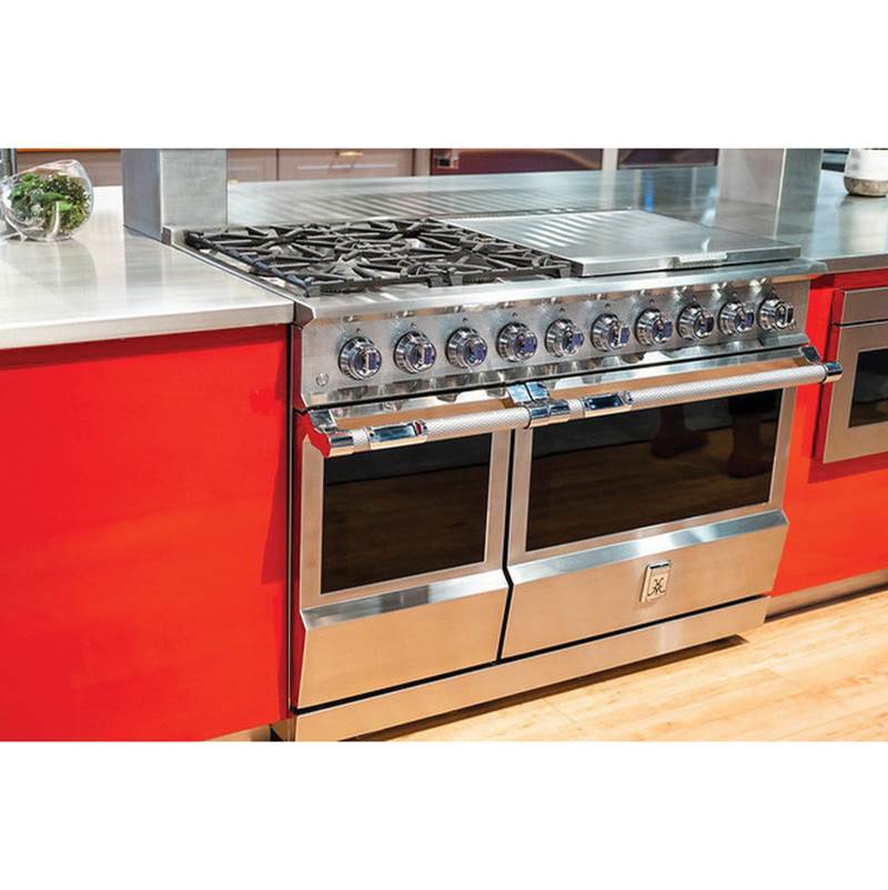 Range, 4 Burner with 24'' Griddle, Dual Fuel, 48''