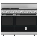 Hestan - Range, 4 Burner with 24'' Griddle, Dual Fuel, 48'' - Stealth Black