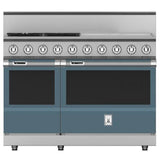 Hestan - Range, 4 Burner with 24'' Griddle, Dual Fuel, 48'' - Pacific Fog Dark Gray