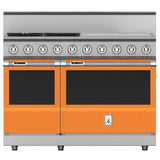 Hestan - Range, 4 Burner with 24'' Griddle, Dual Fuel, 48'' - Citra Orange