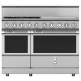 Hestan - Range, 4 Burner with 24'' Griddle, Dual Fuel, 48'' - Steeletto Stainless Steel