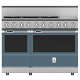 Hestan - Range, 5 Burner with Griddle, Dual Fuel, 48'' - Pacific Fog Dark Gray