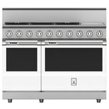 Hestan - Range, 5 Burner with Griddle, Dual Fuel, 48'' - Froth White