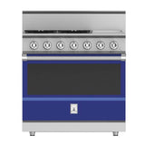 Hestan - Range, 4 Burner with Griddle, Gas, Manual Clean, 36'' - Prince Blue
