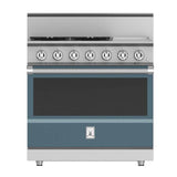 Hestan - Range, 4 Burner with Griddle, Gas, Manual Clean, 36'' - Pacific Fog Graphite Gray