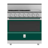 Hestan - Range, 4 Burner with Griddle, Gas, Manual Clean, 36'' - Grove Green