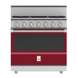 Hestan - Range, 5 Burner, Gas, Manual Clean,36'' - Tin Roof Burgundy
