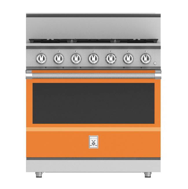 Hestan - Range, 5 Burner, Gas, Manual Clean,36'' - Citra Orange