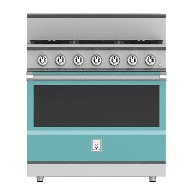Hestan - Range, 5 Burner, Gas, Manual Clean,36'' - Bora Bora Turquoise