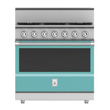 Hestan - Range, 5 Burner, Gas, Manual Clean,36'' - Bora Bora Turquoise