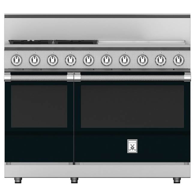 Hestan - Range, 4 Burner with 24'' Griddle, Gas, 48'' - Stealth Black