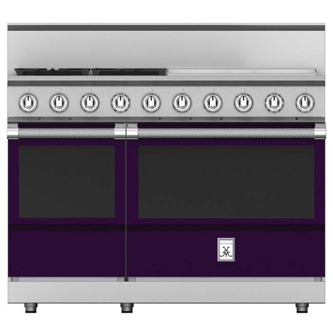 Hestan - Range, 4 Burner with 24'' Griddle, Gas, 48'' - Lush Purple