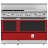 Hestan - Range, 4 Burner with 24'' Griddle, Gas, 48'' - Matador Red