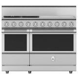 Hestan - Range, 4 Burner with 24'' Griddle, Gas, 48'' - Steeletto Stainless Steel
