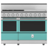 Hestan - Range, 4 Burner with 24'' Griddle, Gas, 48'' - Bora Bora Turquoise