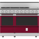 Hestan - Range, 5 Burner with Griddle, Gas, 48'' - Tin Roof Burgundy