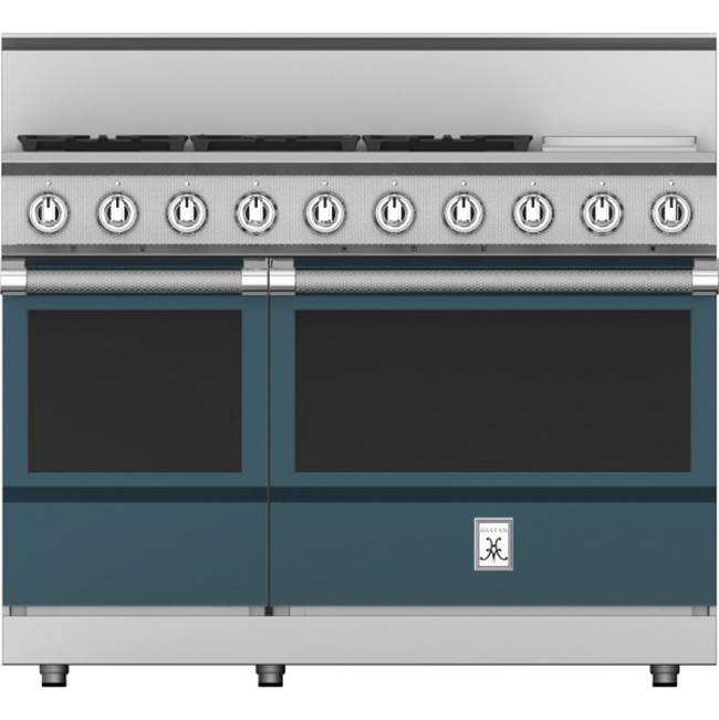Hestan - Range, 5 Burner with Griddle, Gas, 48'' - Pacific Fog Graphite Gray